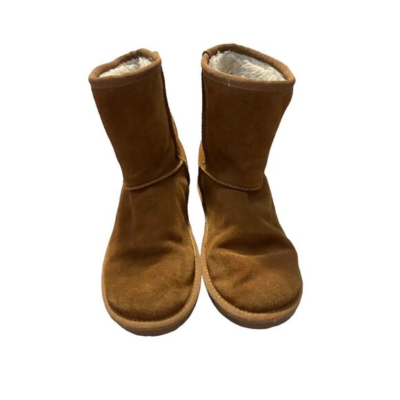Koolaburra By UGG‎ Boots Youth 4 Short Shearling Winter 1019374 Brown Leather - Picture 4 of 11